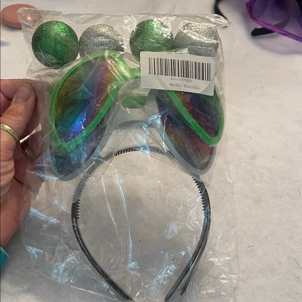 Alien Headband and Sunglasses Set of two- Green and Silver nwt